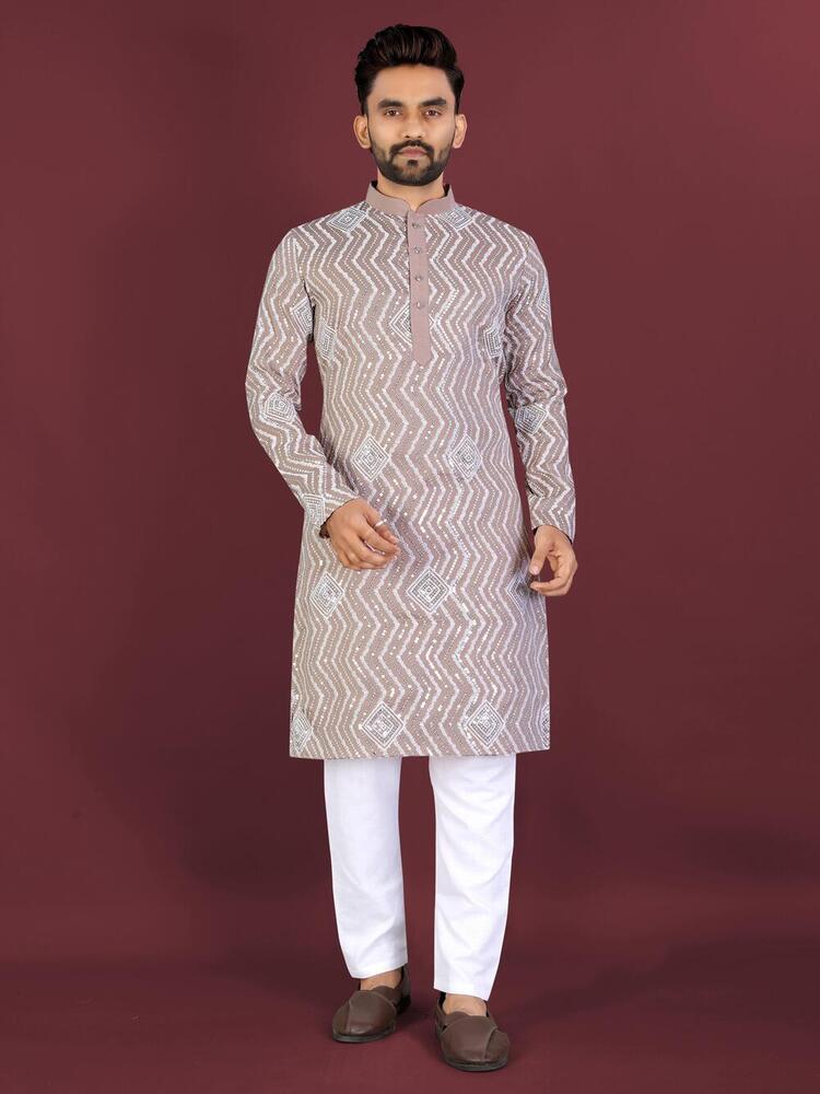 Mans Kurta With Payjam Embrodery Work