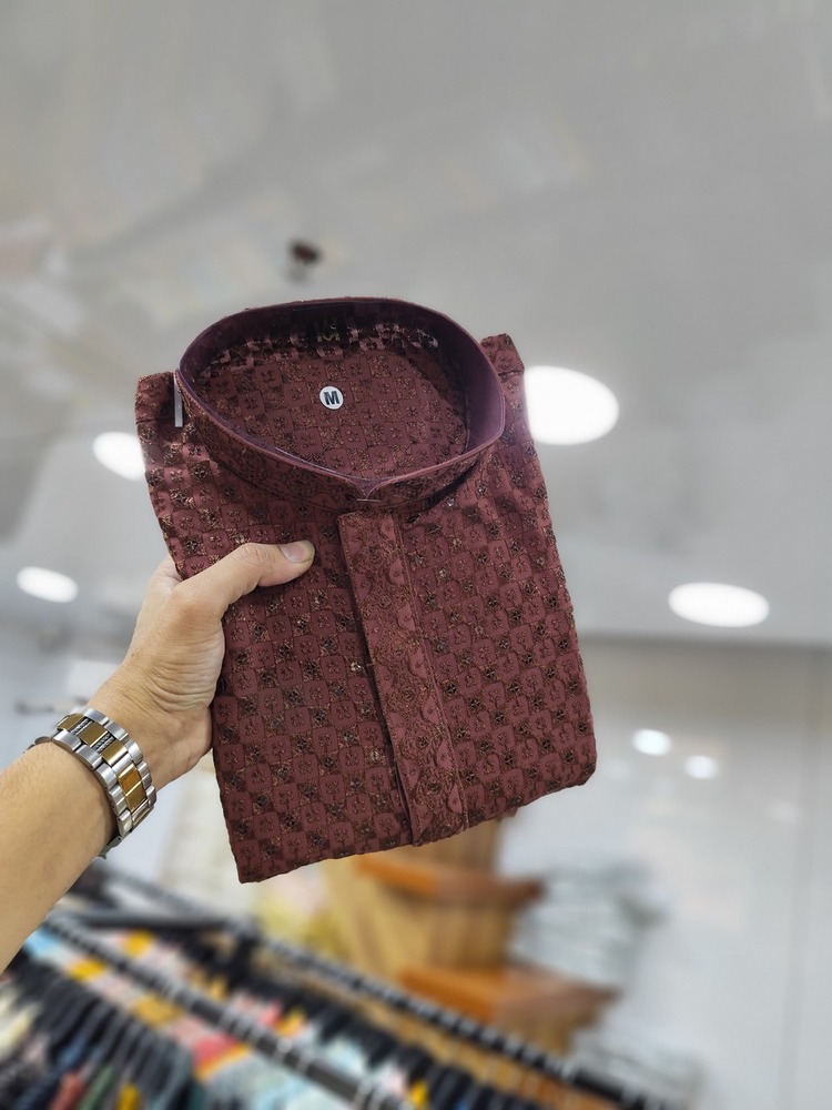 Luckhnawi Work Mens Kurta With Payjana