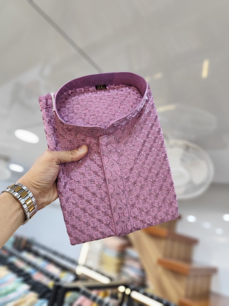 Luckhnawi Work Mens Kurta With Payjana