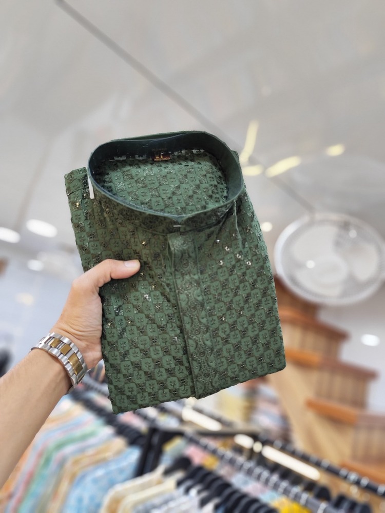 Luckhnawi Work Mens Kurta With Payjana