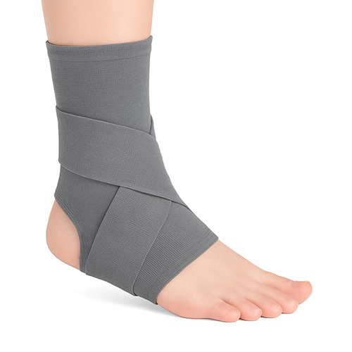 Dr Helix Grey Ankle Binder  Compression Support for Ankle Injuries & Sprains - Breathable & Adjustable - Ideal for Sports, Recovery, & Daily Comfort  (Size L)