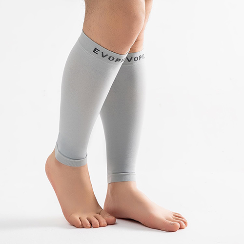 Dr Helix Unisex Grey Calf Support - Compression Sleeve for Leg Pain Relief, Muscle Recovery & Injury Prevention, Lightweight & Breathable Design