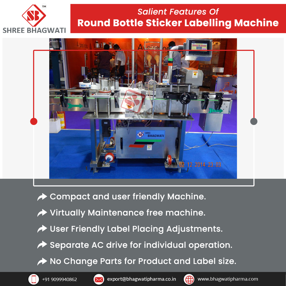 Round Bottle Sticker Labeling Machine