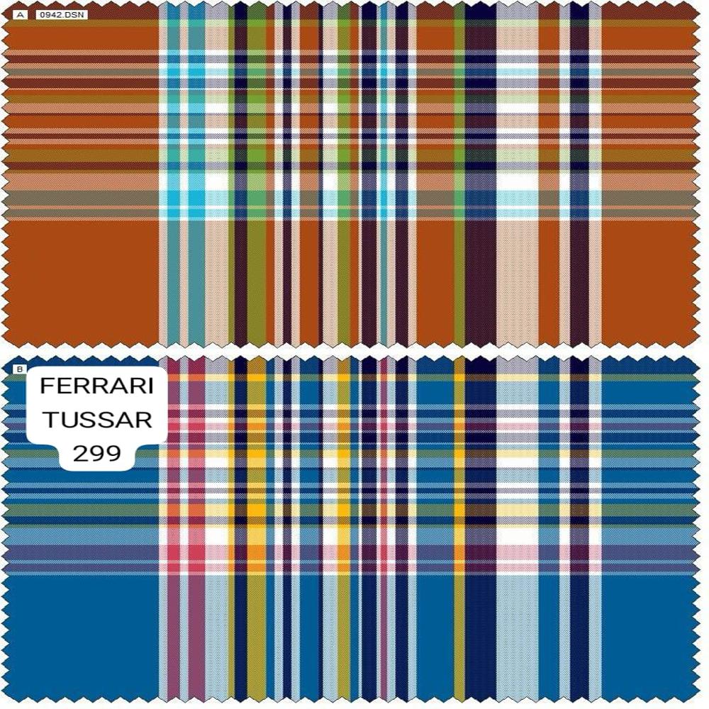 Papercotton Yarn Dyed Checks Fabric - Color: Multicolour