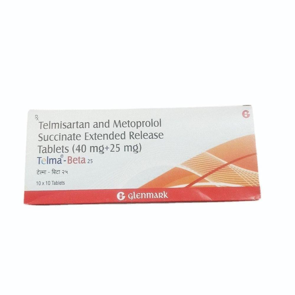 Telma-Beta 25 Telmisartan (40Mg) + Metoprolol Succinate (25Mg) Extended Release Tablets - Shelf Life: 12 Months