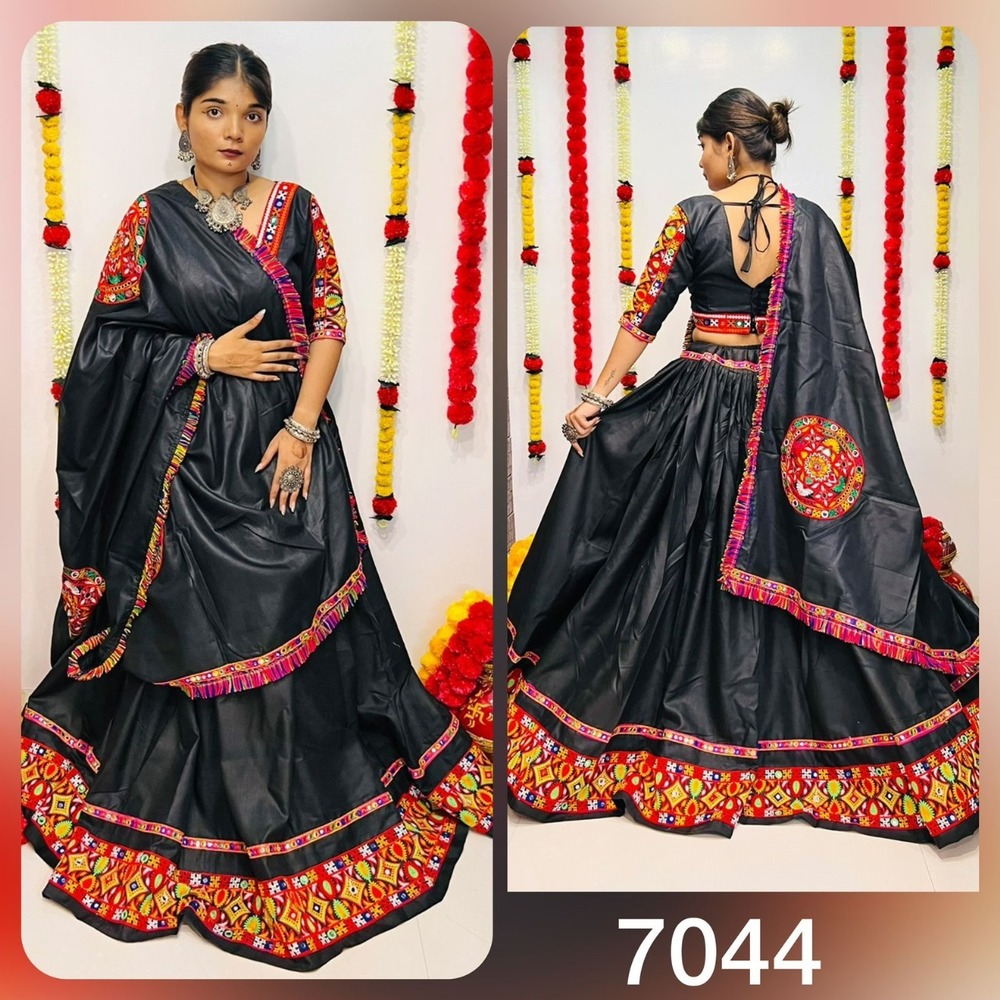 Silk Chaniya Choli - Color: Black