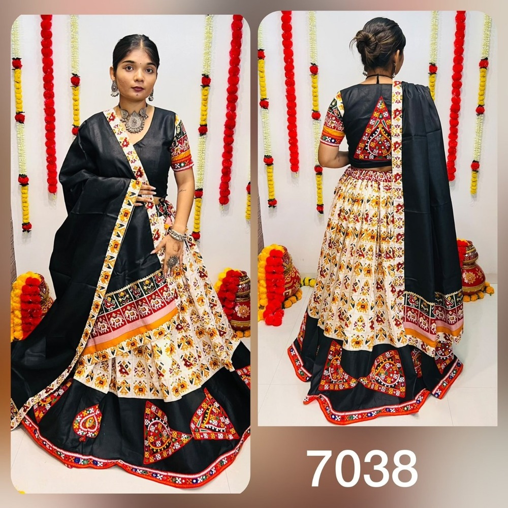 Silk Chaniya Choli - Color: Black