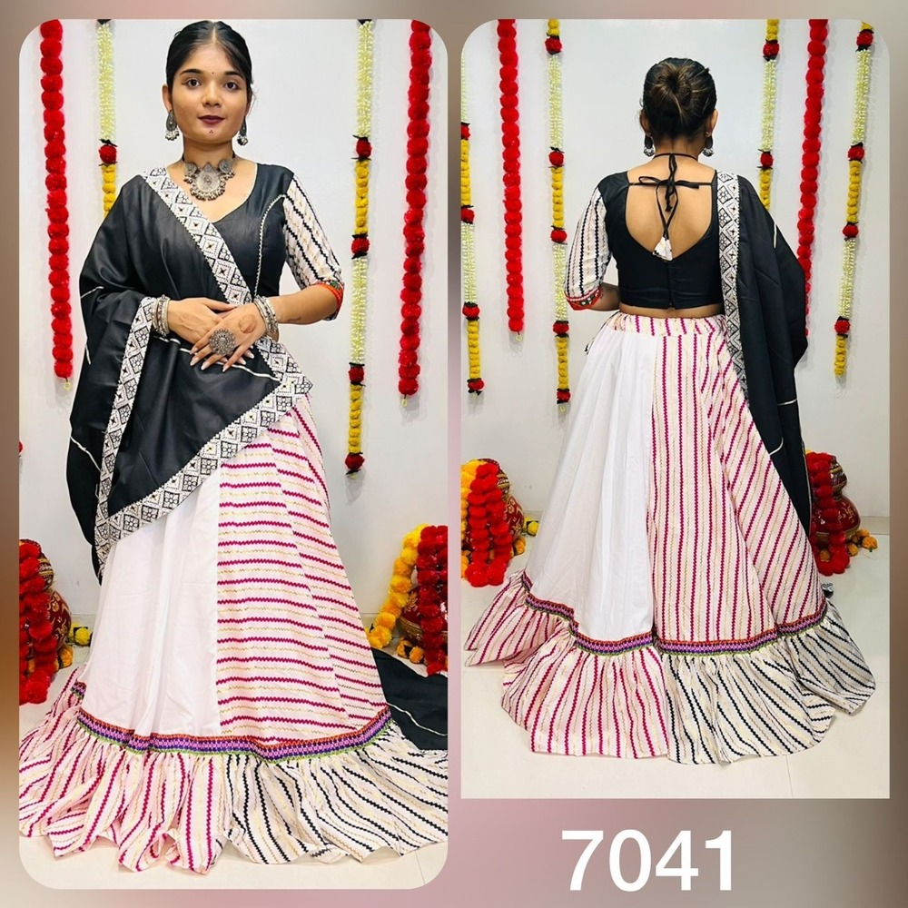 Silk Chaniya Choli - Color: Black