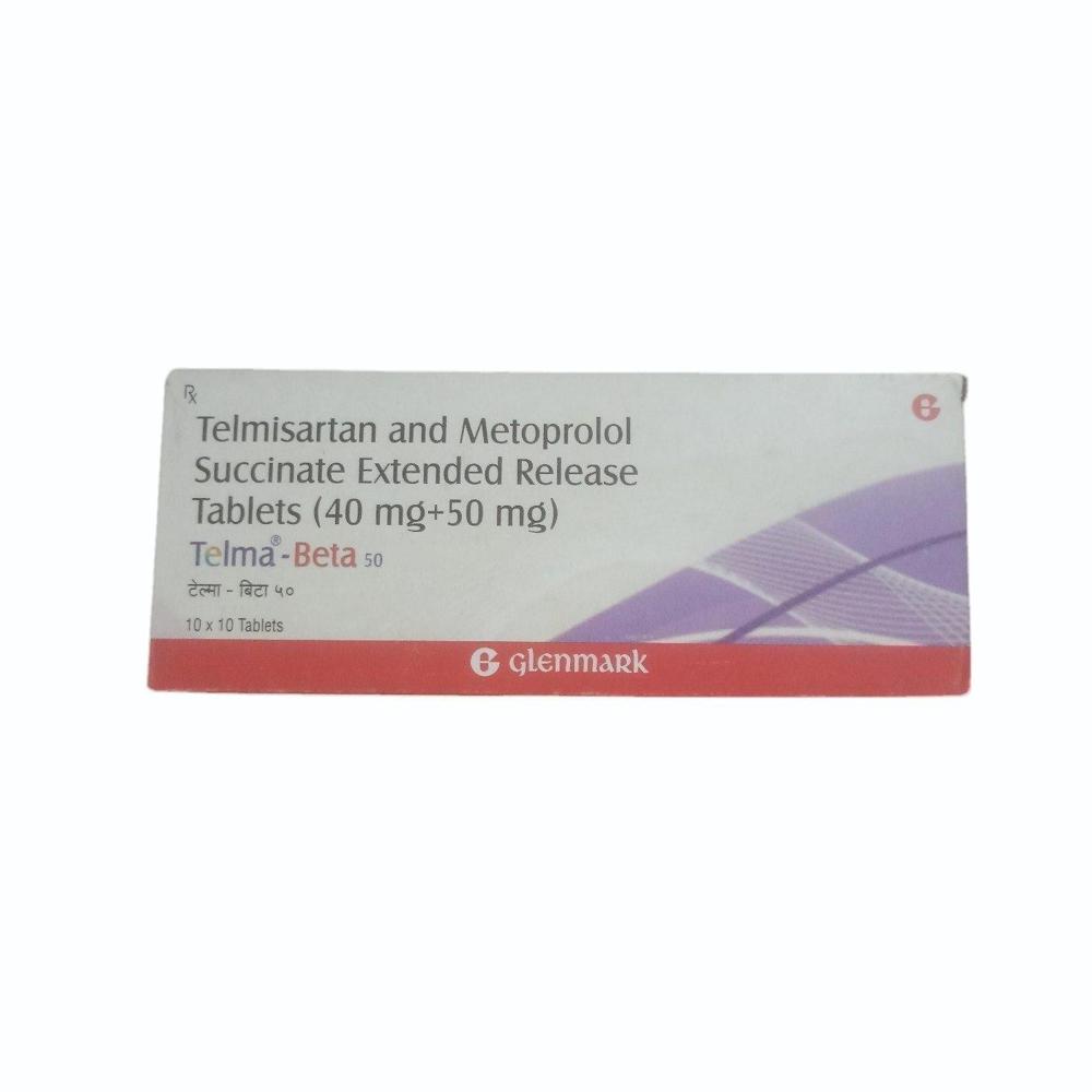 Telma-Beta 50 Tablet Er Telmisartan (40Mg) + Metoprolol Succinate (50Mg) - Shelf Life: 12 Months