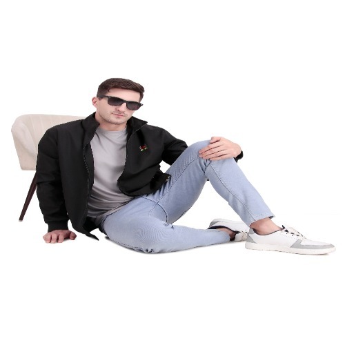 Mens Full Sleeves Jacket - Color: Black