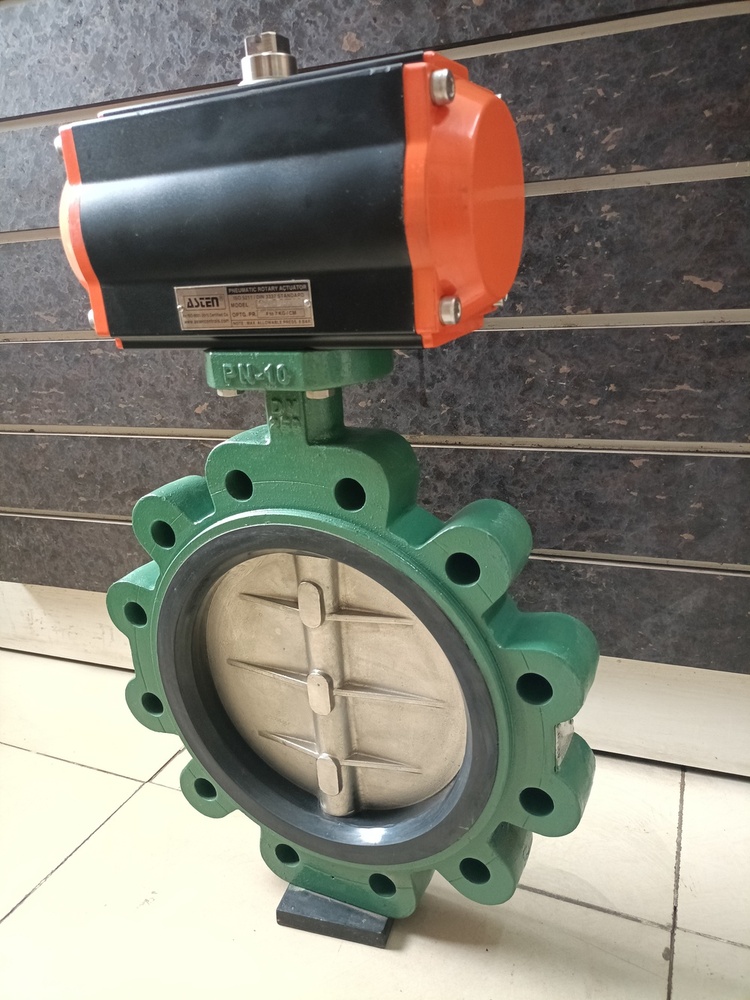 Asten Pneumatic Lug Type Butterfly Valve - Color: Green