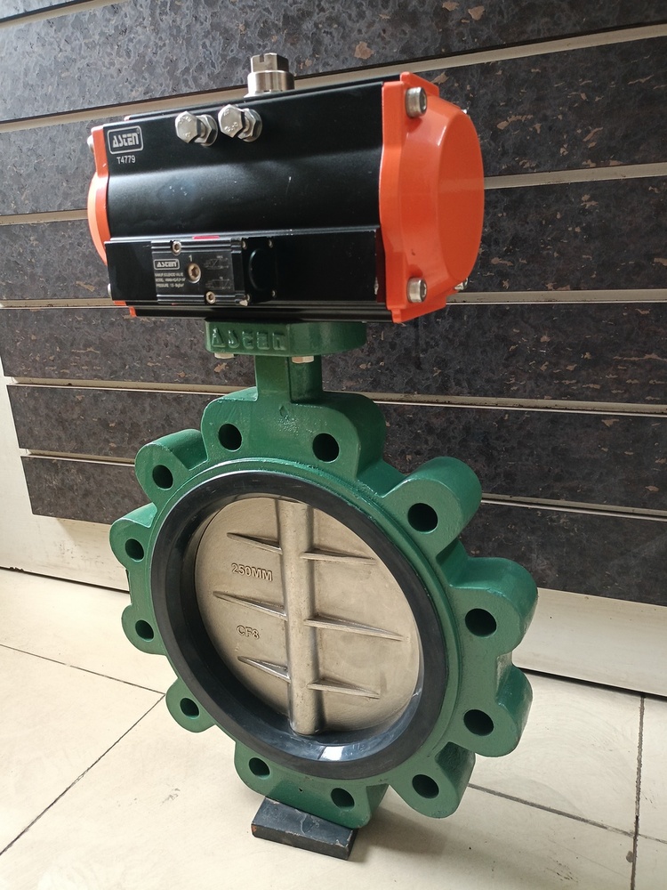 Asten Pneumatic Lug Type Butterfly Valve - Color: Green