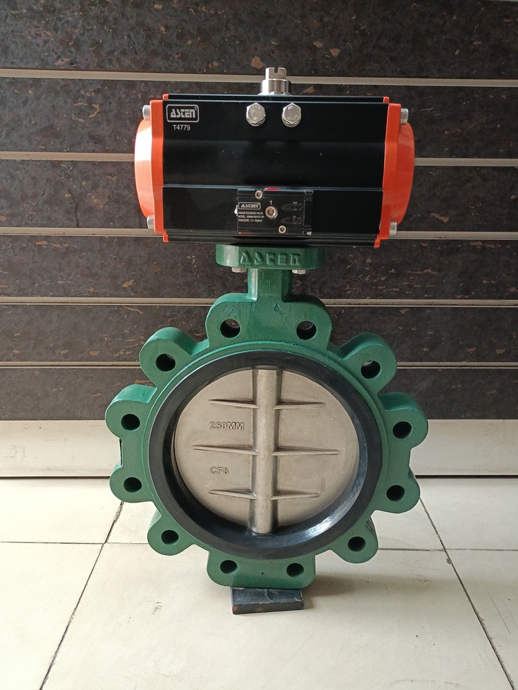 Asten Pneumatic Lug Type Butterfly Valve - Color: Green