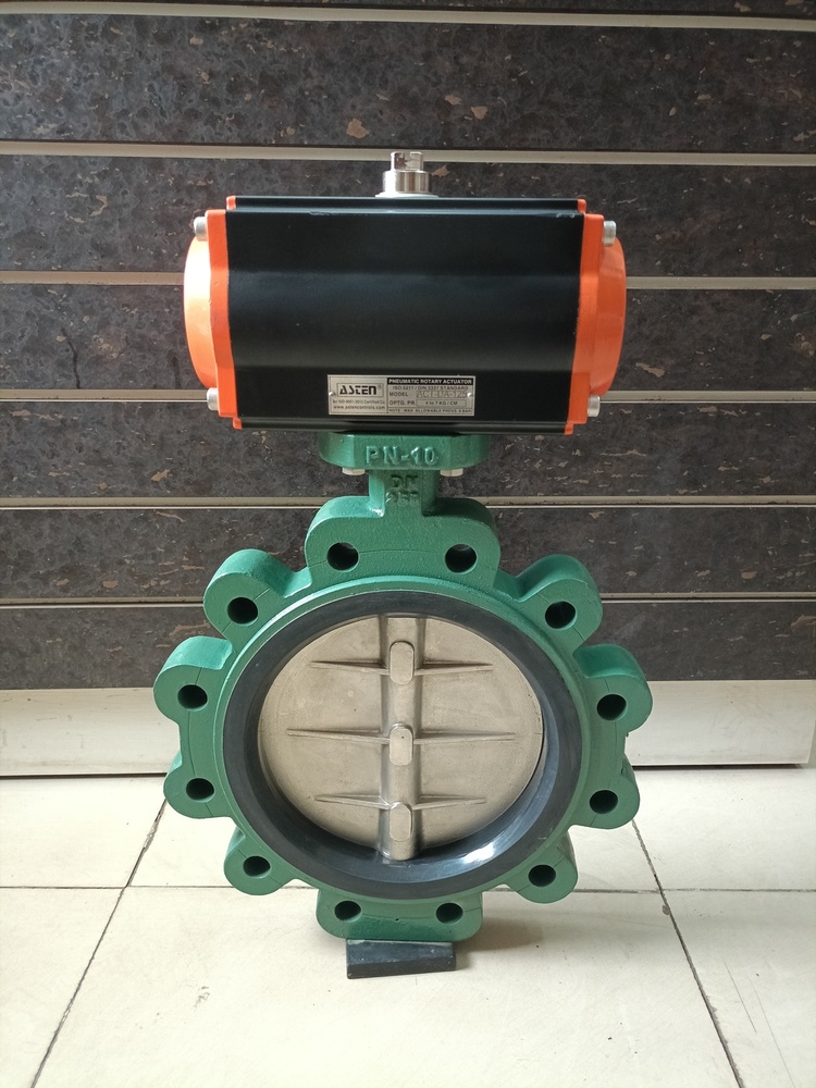Asten Pneumatic Lug Type Butterfly Valve - Color: Green
