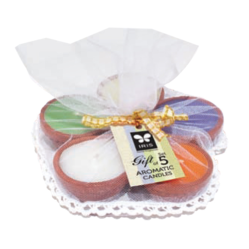 Irac8046 Set Of 5 Diyas - Burning Time: 2 Hours