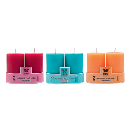 Irac8149 Set Of 2 Pillar Candle - Burning Time: 18 Hours