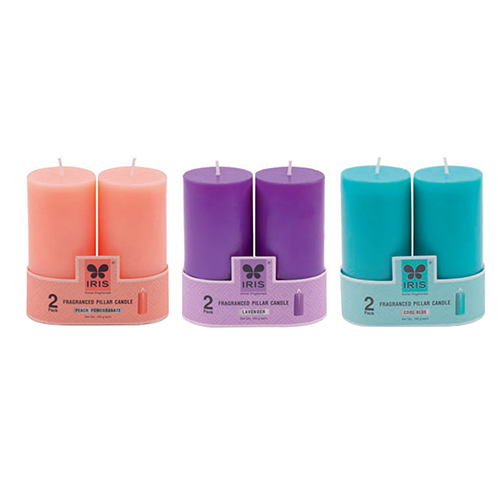 Irac81450 Set Of 2 Pillar Candle - Burning Time: 25 Hours