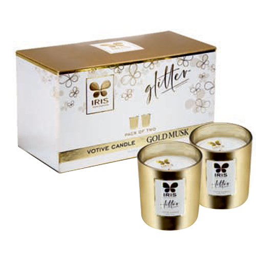 Inac8011Gm Gold Glass Votive Candles - Burning Time: 18 Hours