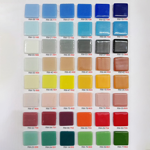 24mm Recycled Indian Glass Mosaic Tiles Shadecard