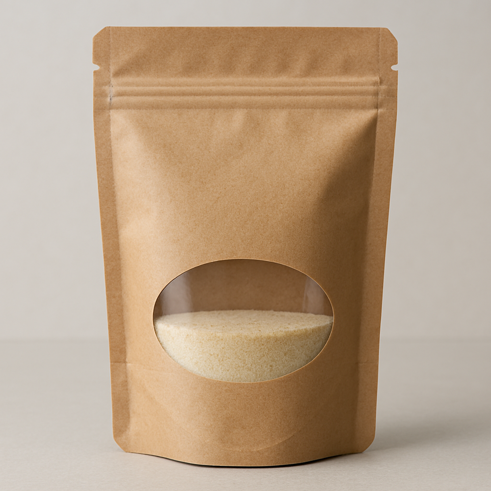 Oval Window Standa Up Zipper Pouch - Coating Type: Food Grade Lamination