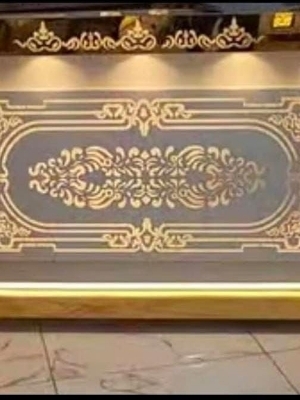 Stainless Steel Catering Counter - Color: Golden