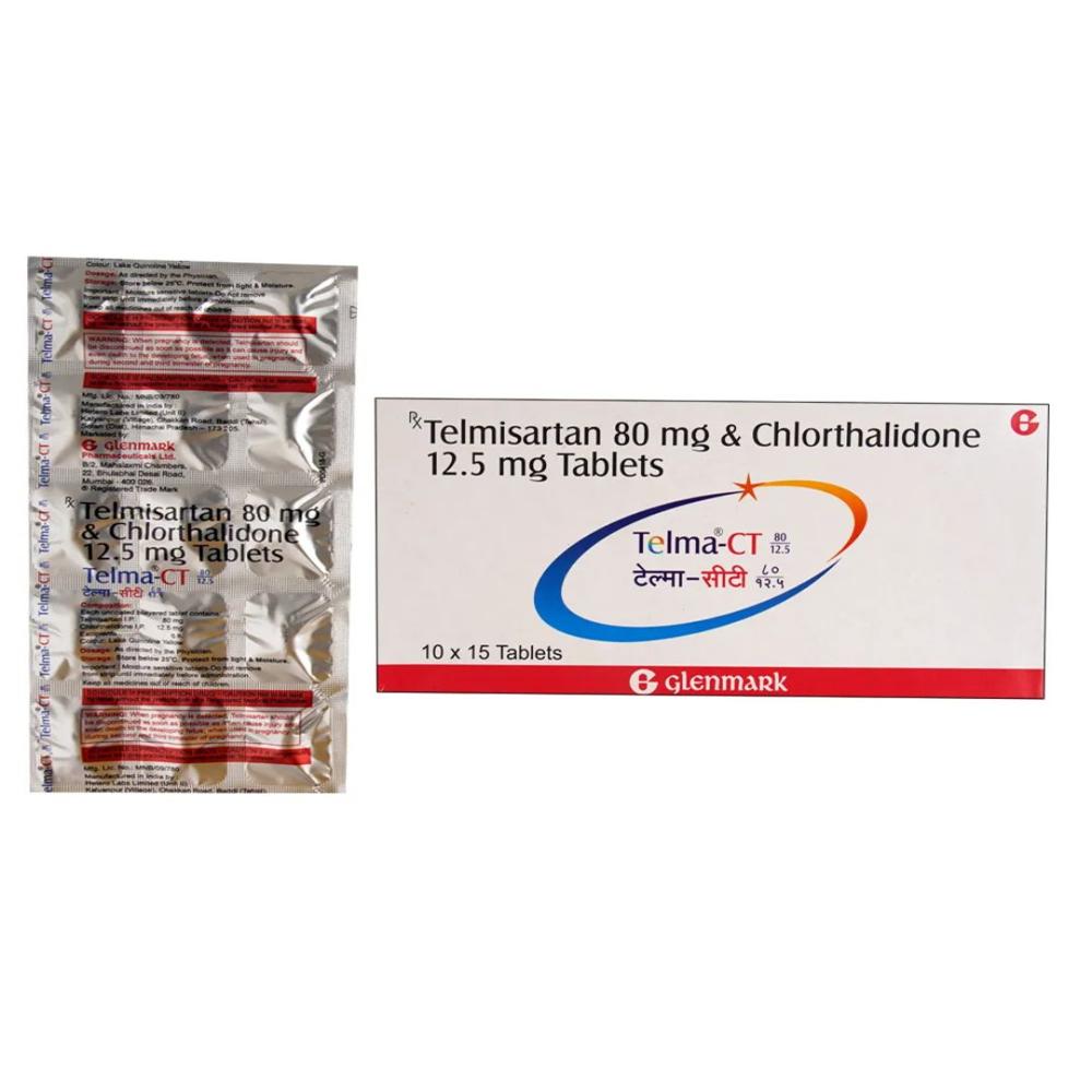 Telma-Ct 80/12.5 Telmisartan (80Mg) + Chlorthalidone (12.5Mg) Tablet - Shelf Life: 12 Months