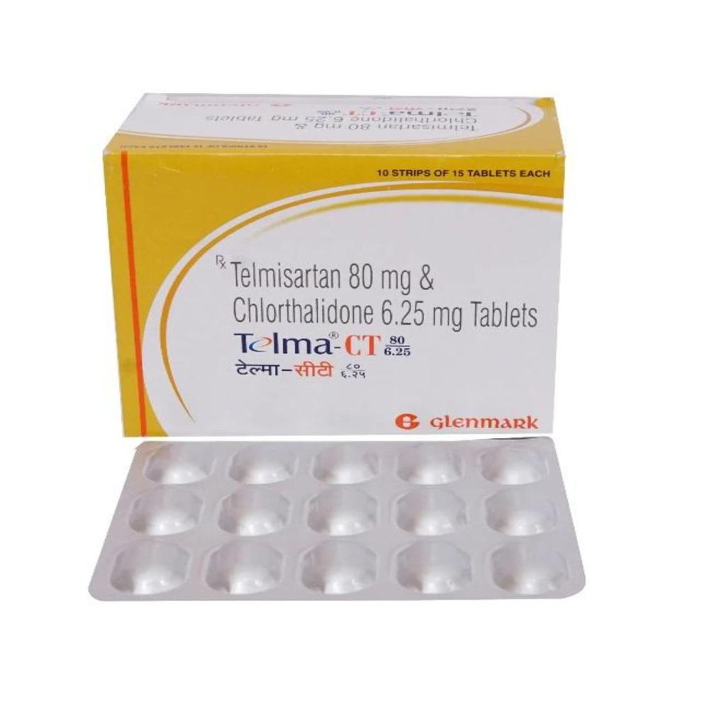 Telma-Ct 80/6.25 Telmisartan (80Mg) + Chlorthalidone (6.25Mg) Tablet - Shelf Life: 12 Months