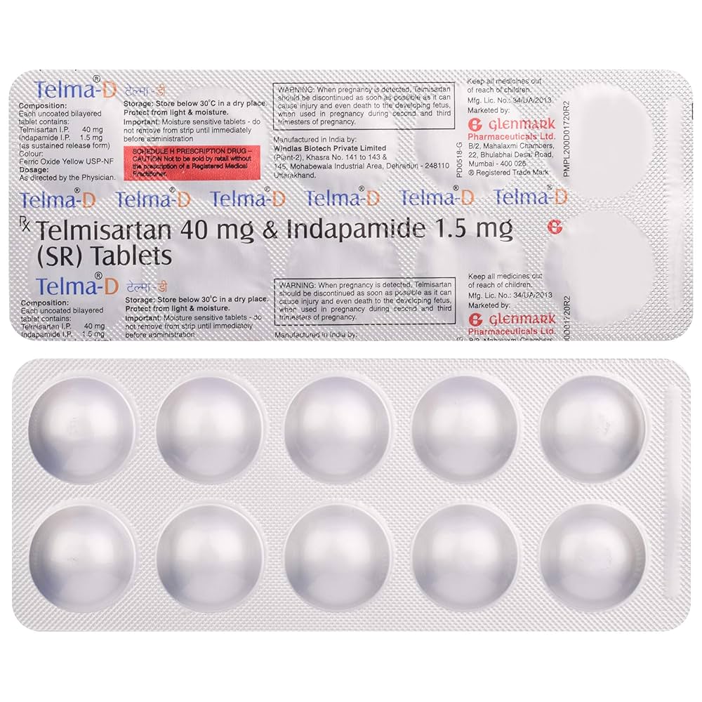 Telma-D Telmisartan (40mg) + Indapamide (1.5mg) Tablet SR