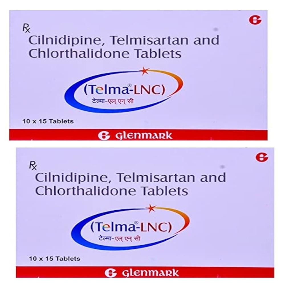 Telma-LNC Telmisartan (40mg) + Cilnidipine (10mg) + Chlorthalidone (6.25mg) Tablet