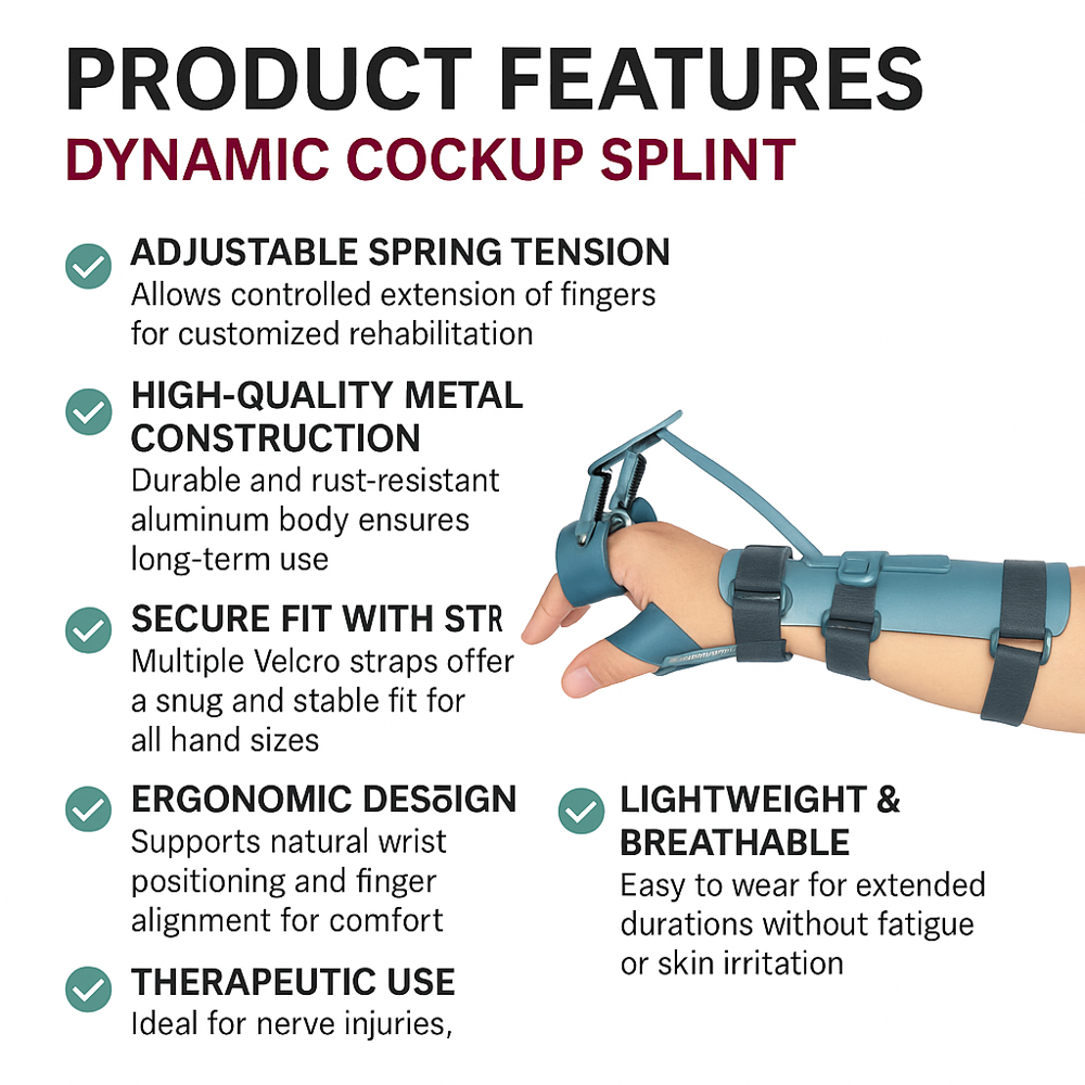 Dynamic Cock Up Splint - Color: Various Available
