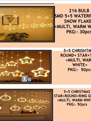 Led Star / Snowflake Curtain Lights (Hangings) - Color: Multicolour