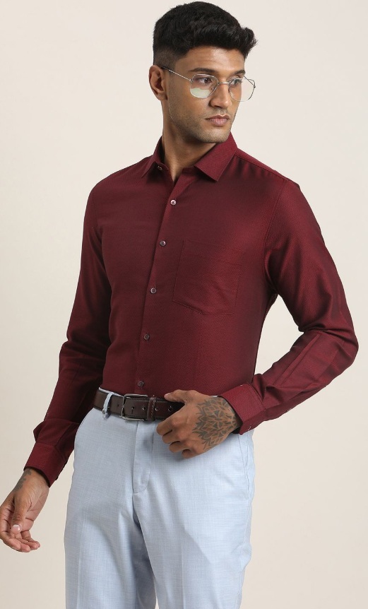 Men Formal Shirt - Cotton Fabric, Regular Fit , Breathable Comfort, Full/half Sleeves, Various Colors/patterns, Easy Care Features