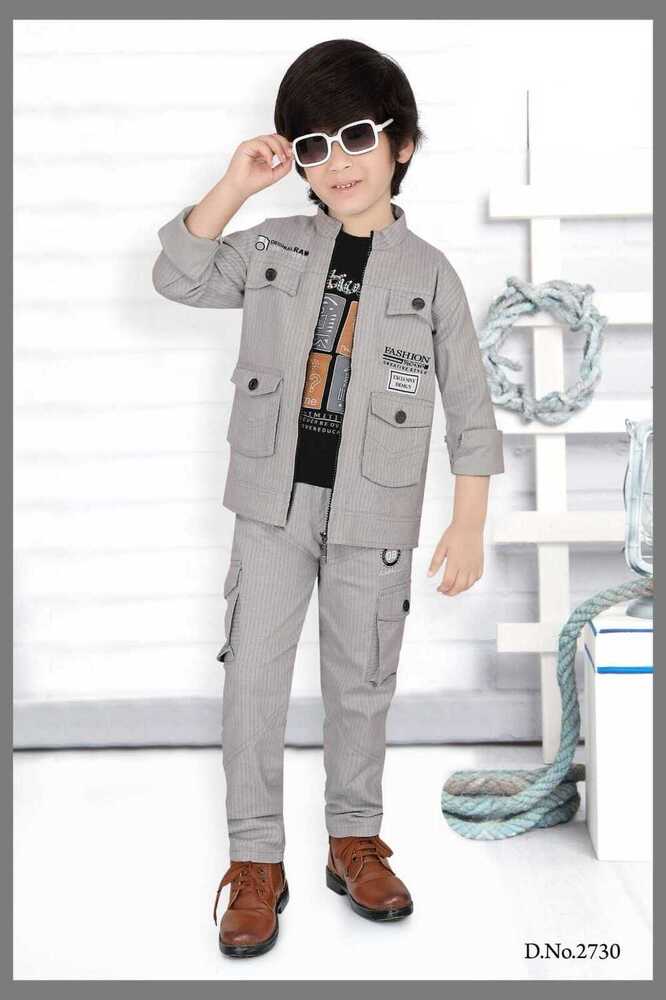 Kids Denim Jacket With Cargo Pants