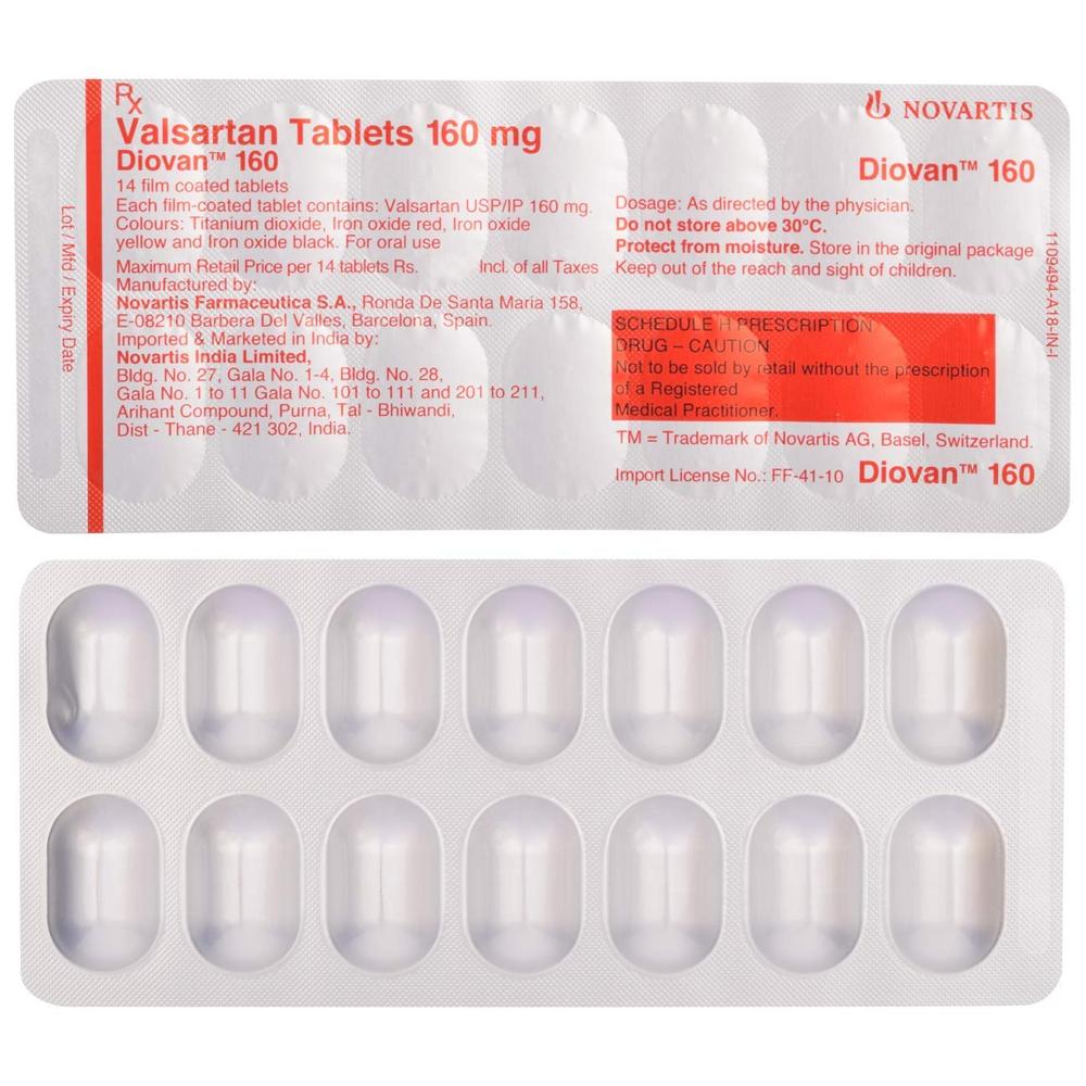 Diovan 160 Valsartan (160mg) Tablet
