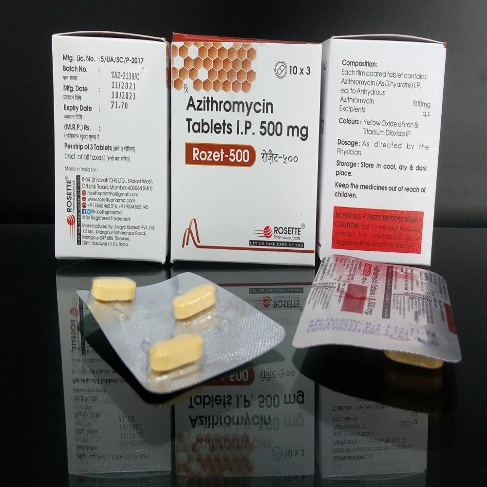 Rozet Azithromycin 500mg Tablet - Grade: Medicine Grade