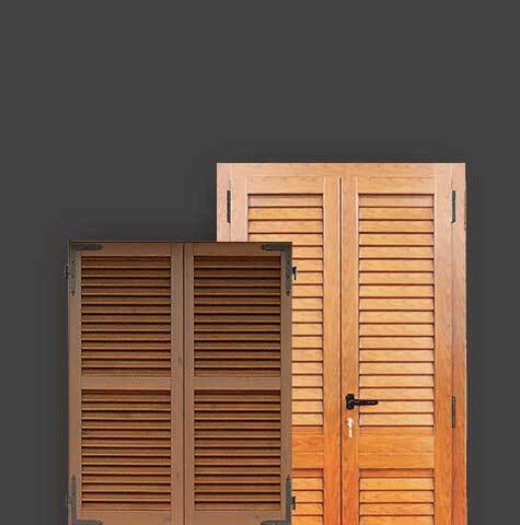 Aluminium Shutters Without Frames For Door And Window - Color: Brown
