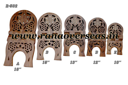 Wooden Holy Book Stand - Carved Wooden Design, 10-16 Inch Size, Perfect for Home Decoration and Religious Art