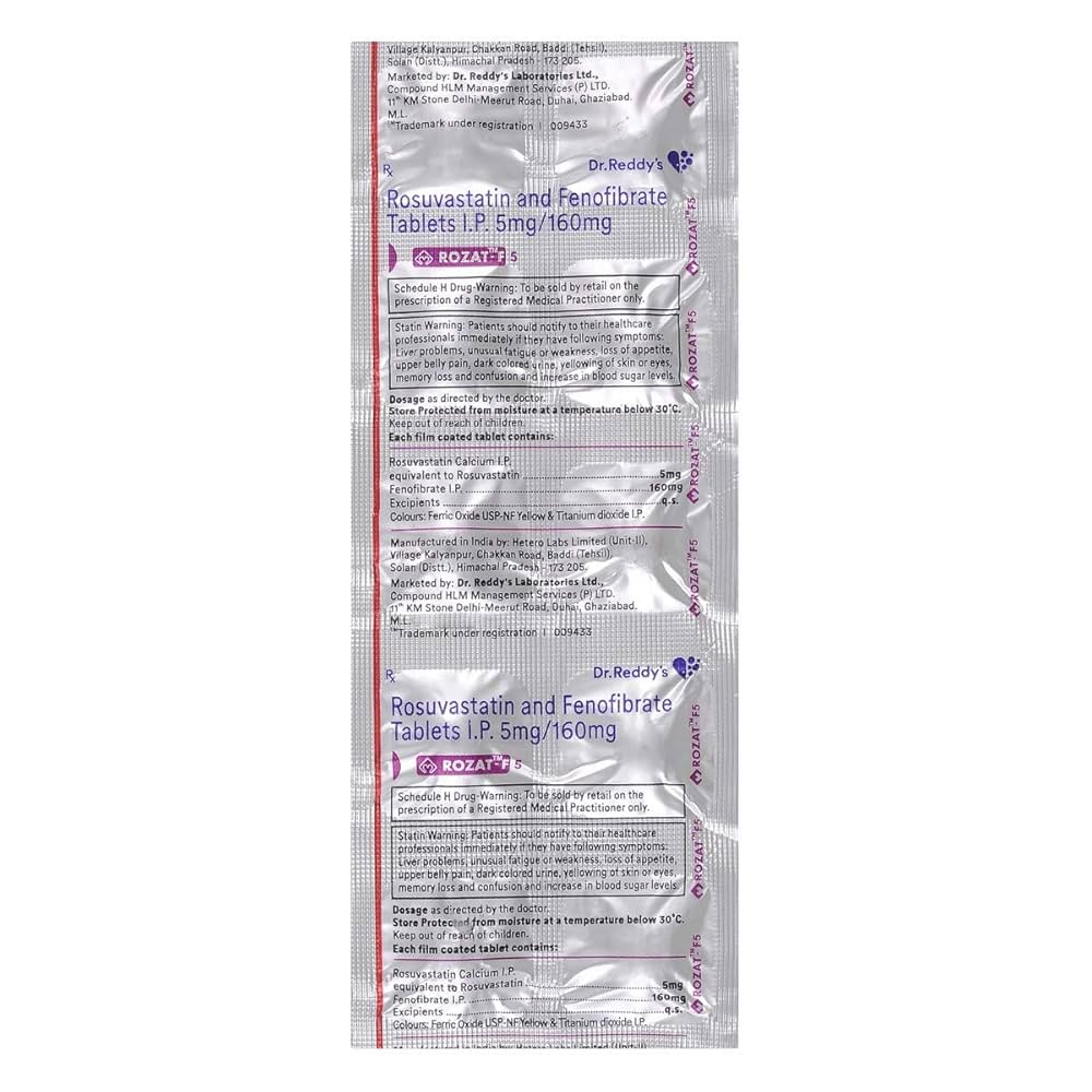 Rozat-F Fenofibrate (160mg) + Rosuvastatin (10mg) Tablet