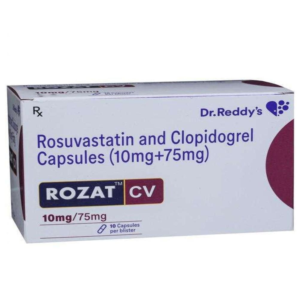 Rozat Cv Rosuvastatin (10Mg) + Clopidogrel (75Mg) Capsule - Shelf Life: 12 Months