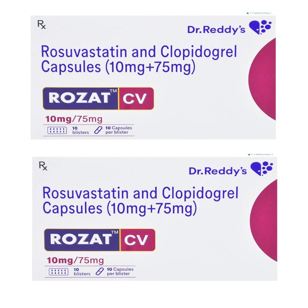 Rozat CV Rosuvastatin (10mg) + Clopidogrel (75mg) Capsule