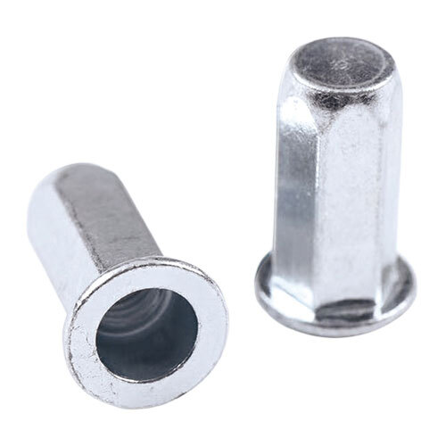 Ms Flat Head Full Hex Close Rivet Nut - Color: Silver