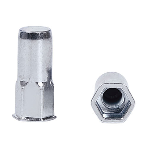 Ms Small Head Semi Hex Close Rivet Nut - Color: Silver