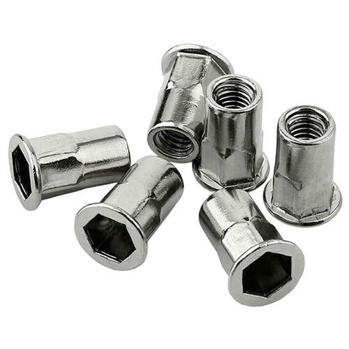 Ss-304 Large Head Semi Hex Rivet Nut - Color: Silver