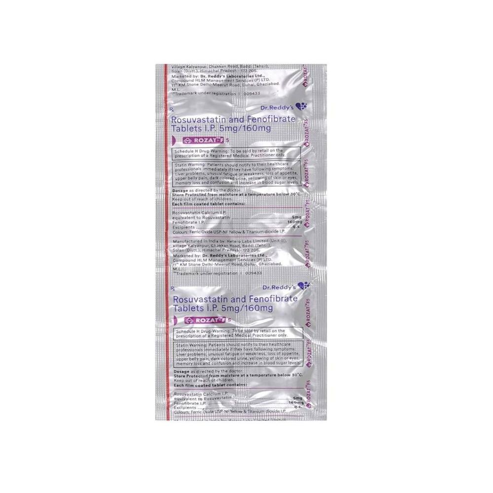 Rozat-F 5 Fenofibrate (160mg) + Rosuvastatin (5mg) Tablet