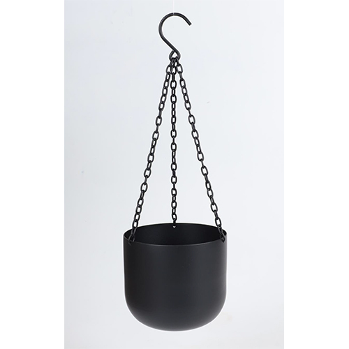 Iron Hanging Planter - Color: Black