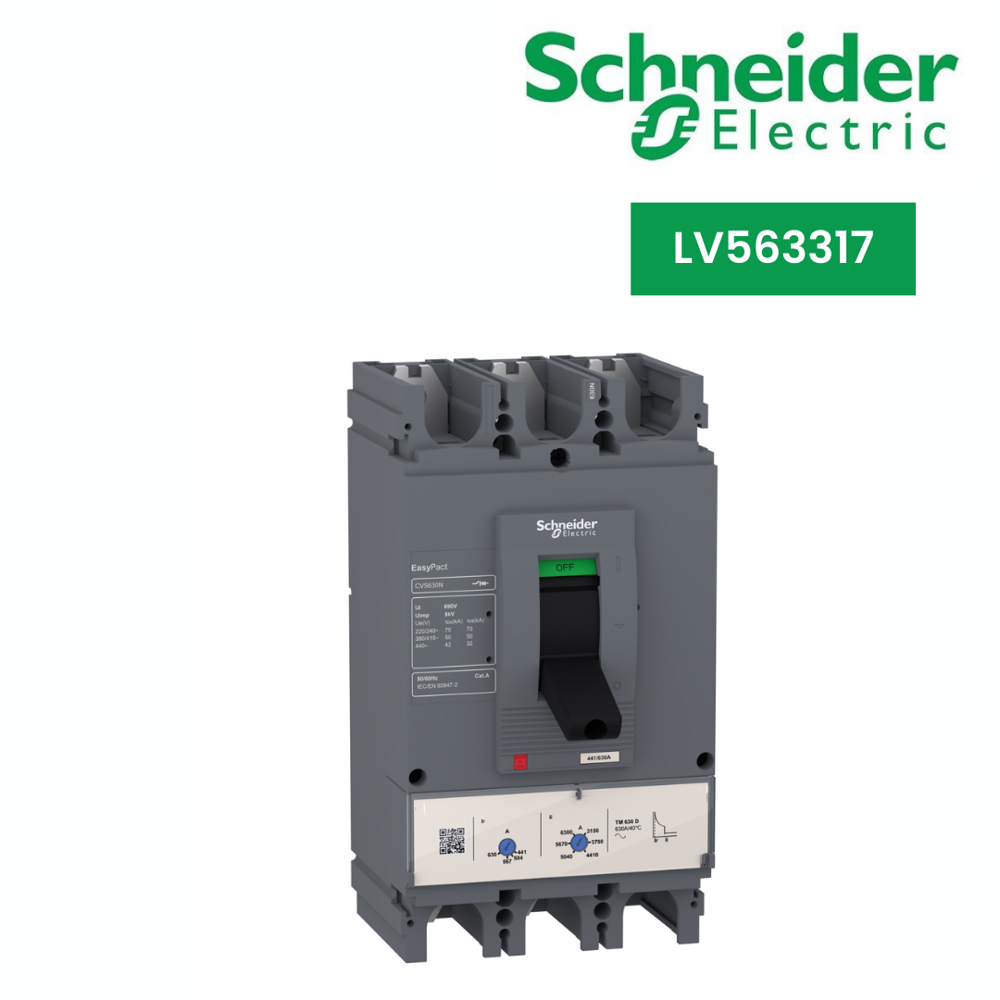 Lv563317-Circuit Breaker, Easypact Cvs630N, 50Ka At 415Vac, 630A, Tmd Trip Unit, 3P 3D - Frequency: 50/60 Hz Hertz (Hz)