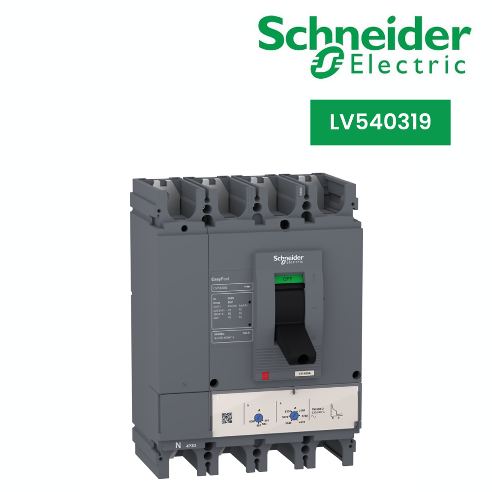 Lv540319-Circuit Breaker Easypact Cvs400N, 50 Ka At 415 Vac, 400 A Rating Thermal Magnetic Tm-D Trip Unit, 4P 3D - Frequency: 50/60 Hz Hertz (Hz)