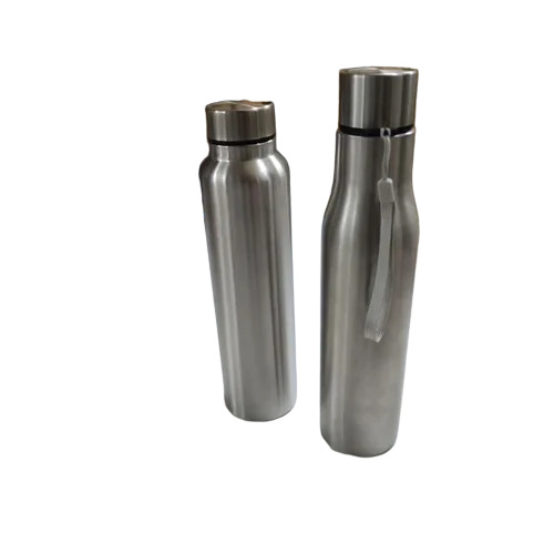 Steel Water Bottle - Stainless Steel, 1 Ltr Capacity, Silver Color | Durable & Polished, Screw Cap Design, Lightweight for Easy Carrying