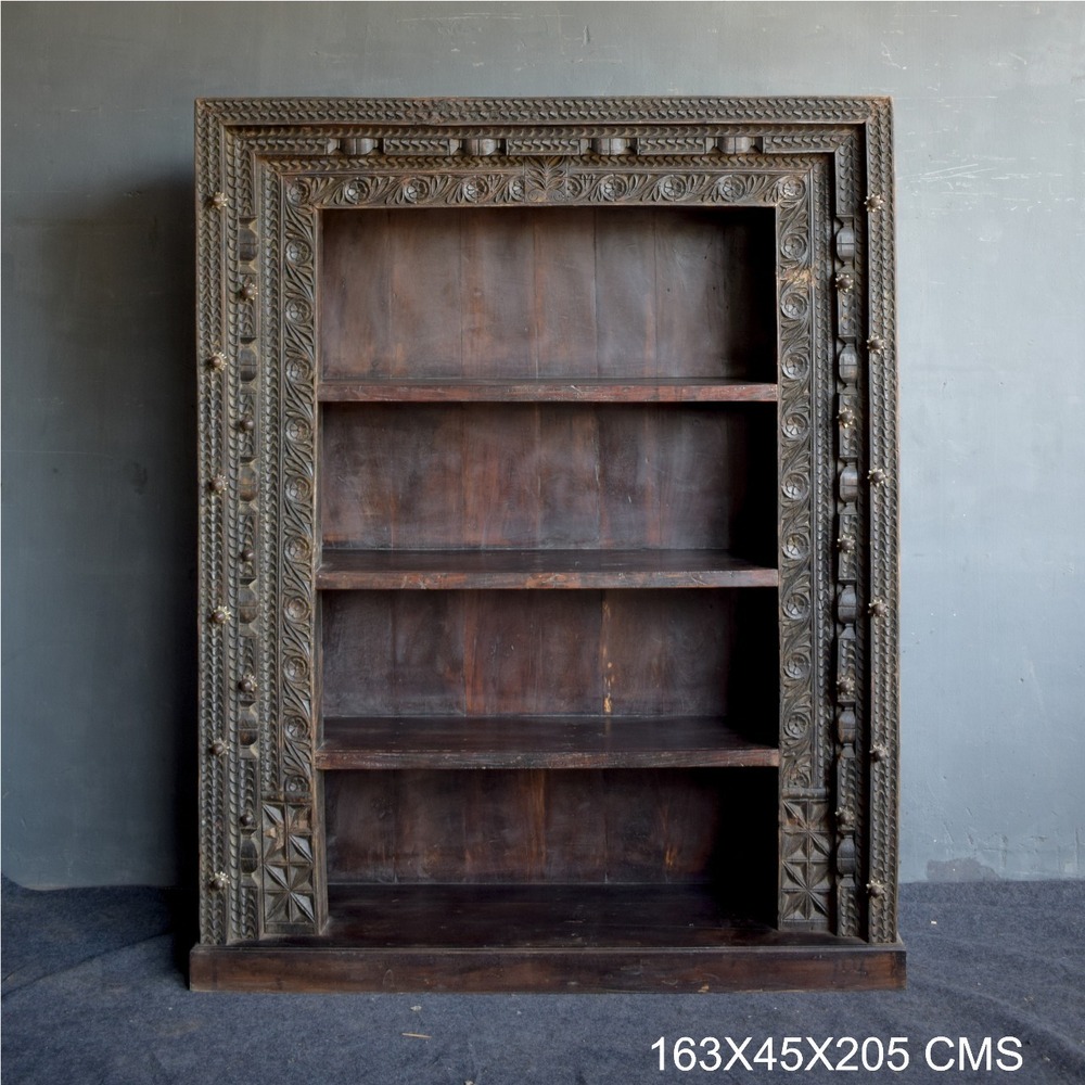 Vintage Wooden Old Bookshelf - Color: Brown