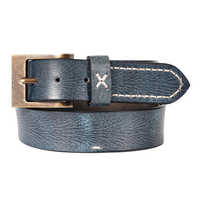 Hl 004 Full Grain Belt Waxy Finish - Leather, Steel Buckle | Black, Plain Style, Versatile For Formal And Casual Wear